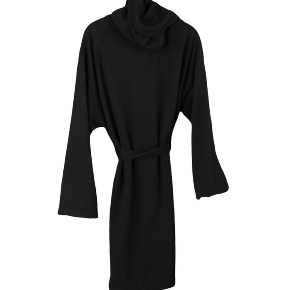 Lacoste Classic Bath Robe Unisex One Size Black Heavy Cotton/Poly Blend - Picture 5 of 7